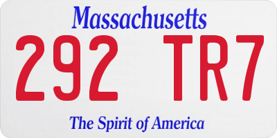 MA license plate 292TR7