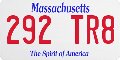 MA license plate 292TR8