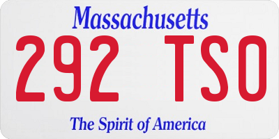 MA license plate 292TS0