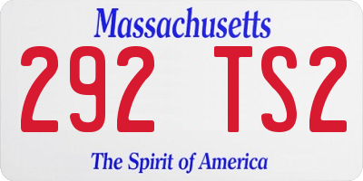 MA license plate 292TS2