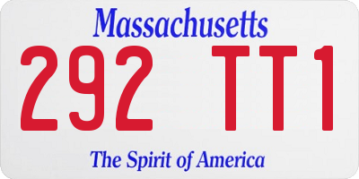 MA license plate 292TT1