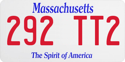 MA license plate 292TT2