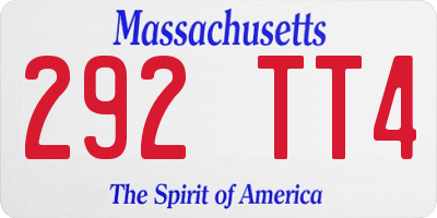 MA license plate 292TT4
