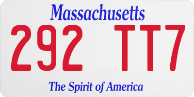 MA license plate 292TT7