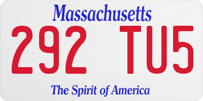 MA license plate 292TU5