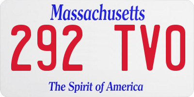 MA license plate 292TV0