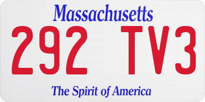 MA license plate 292TV3