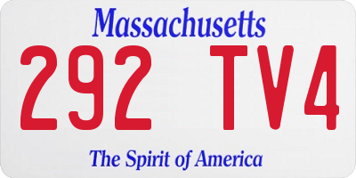 MA license plate 292TV4