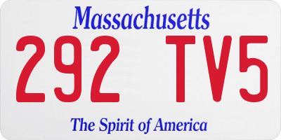 MA license plate 292TV5
