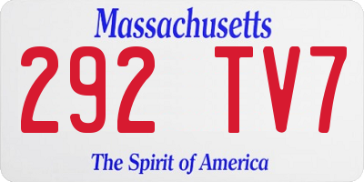 MA license plate 292TV7