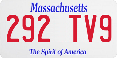 MA license plate 292TV9