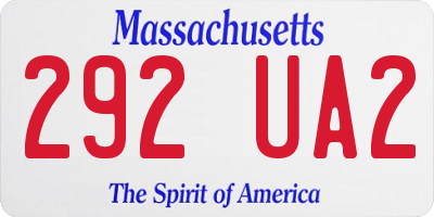 MA license plate 292UA2