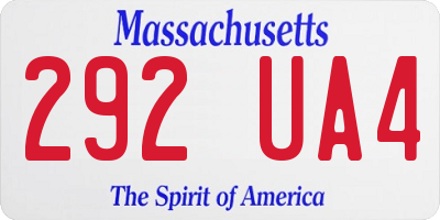 MA license plate 292UA4