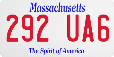MA license plate 292UA6