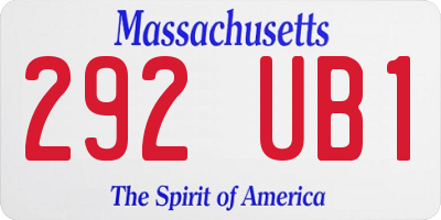 MA license plate 292UB1
