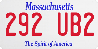 MA license plate 292UB2