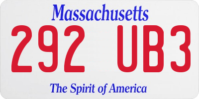 MA license plate 292UB3