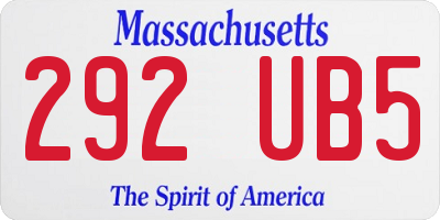 MA license plate 292UB5
