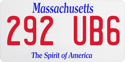 MA license plate 292UB6