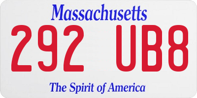 MA license plate 292UB8
