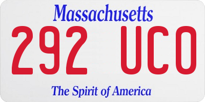 MA license plate 292UC0
