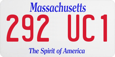 MA license plate 292UC1