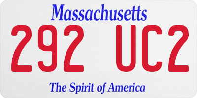 MA license plate 292UC2