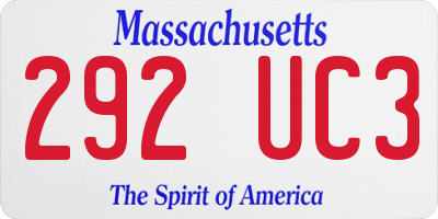 MA license plate 292UC3