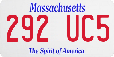 MA license plate 292UC5