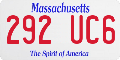 MA license plate 292UC6