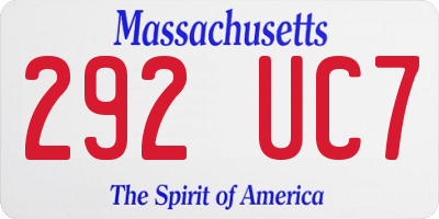 MA license plate 292UC7