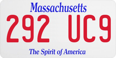 MA license plate 292UC9