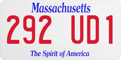 MA license plate 292UD1