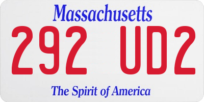 MA license plate 292UD2