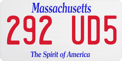 MA license plate 292UD5