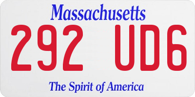 MA license plate 292UD6