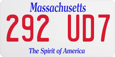 MA license plate 292UD7