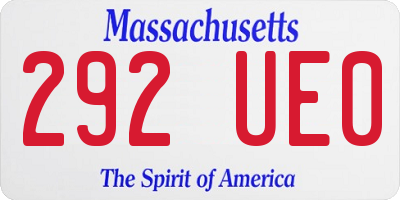 MA license plate 292UE0