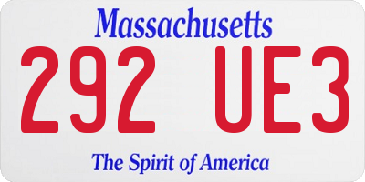 MA license plate 292UE3