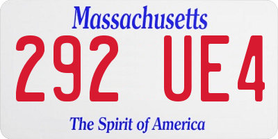 MA license plate 292UE4