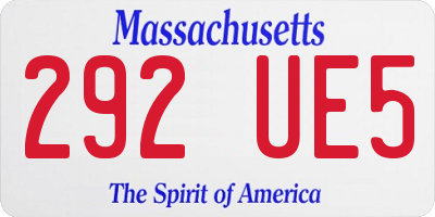 MA license plate 292UE5