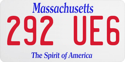 MA license plate 292UE6