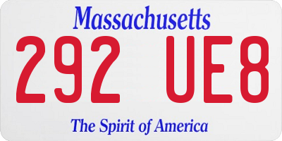 MA license plate 292UE8