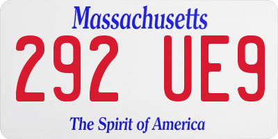 MA license plate 292UE9