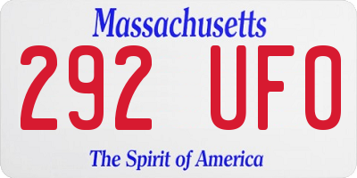 MA license plate 292UF0