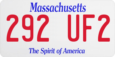 MA license plate 292UF2
