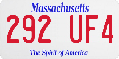 MA license plate 292UF4