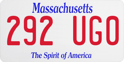 MA license plate 292UG0