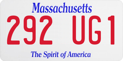 MA license plate 292UG1