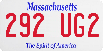 MA license plate 292UG2